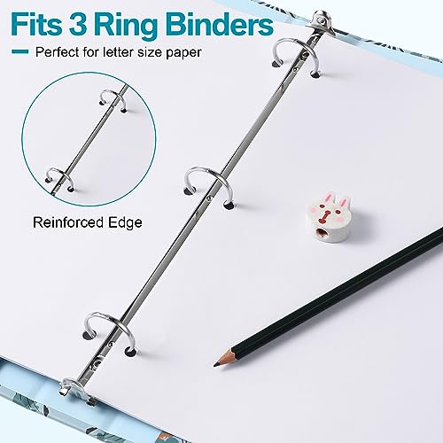 Fulmoon 320 Pieces 3 Ring Binder Dividers with Tabs 40 Sets 8 Tab Dividers for 3 Ring Binders Letter Size 3 Hole(White) - color: White