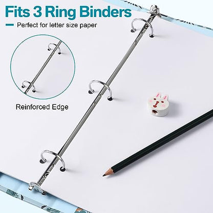 Fulmoon 320 Pieces 3 Ring Binder Dividers with Tabs 40 Sets 8 Tab Dividers for 3 Ring Binders Letter Size 3 Hole(White) - color: White