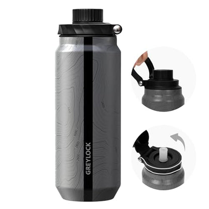 Greylock 20 oz Insulated Water Bottle with Straw Lid, Reusable Stainless Steel Sports Water Bottles with Foldable Handle, Leak Proof, Double-Wall Vacuum Insulation, 24 Hours Cold (Mapmaker's Muse) - color: Mapmaker's Muse, size: 20 Ounces