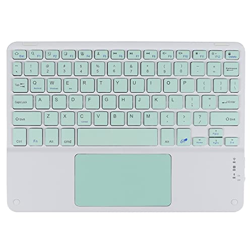 Ultra Slim Wireless Bluetooth Keyboard with Touchpad,10 Inch Ultra-Thin Rechargeable Portable Travel Keyboard for iOS Android Windows Smartphone Laptop Table,Student Kid Boy Girl Women Gift (Green) - color: green