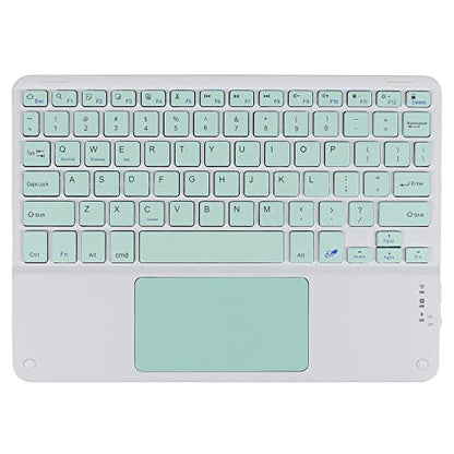 Ultra Slim Wireless Bluetooth Keyboard with Touchpad,10 Inch Ultra-Thin Rechargeable Portable Travel Keyboard for iOS Android Windows Smartphone Laptop Table,Student Kid Boy Girl Women Gift (Green) - color: green