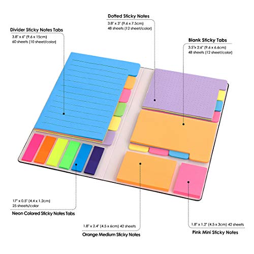 Sticky Notes Set, Post Self-Stick Notes Pads for Journaling Notebook Planner Study, Office Supplies College Essentials Back to School Supplies for High School Students Teen Girl Gifts Preppy Stuff - color: Candy