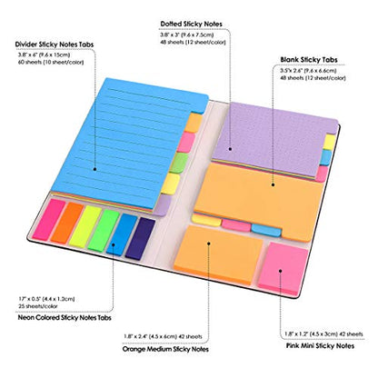 Sticky Notes Set, Post Self-Stick Notes Pads for Journaling Notebook Planner Study, Office Supplies College Essentials Back to School Supplies for High School Students Teen Girl Gifts Preppy Stuff - color: Candy