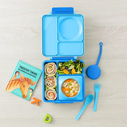 Omie OmieBox Kids Insulated Leakproof Bento Lunch Box with Food Jar (Blue Sky) - color: Blue Sky