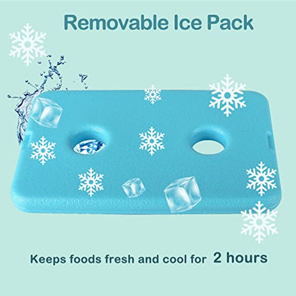 Genteen Lunch Box with 3 Compartments for Measl and Snacks, Sauce Container - color: BLUE2