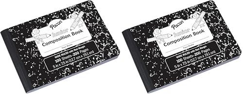 PACON PMMK37090 Junior Composition Book, 5 x 7-1/2 Inches, 3/8 Inch Ruled, 100 Sheets (Pack of 2) - size: 1 Count (Pack of 2)