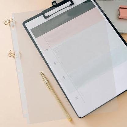 GALPADA 50pcs Heavy Duty Plastic Sheet Protectors Clear Plastic Sleeves for Binders Transparent Document Holders Reinforced Clear Protectors for Office and School Organization