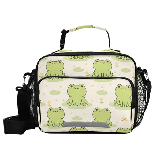 MNSRUU Unisex Cute Frog Insulated Lunch Bag, 11"x4.33"x 9.05", Keeps Food Warm or Cold for Hours - color: Cute 07