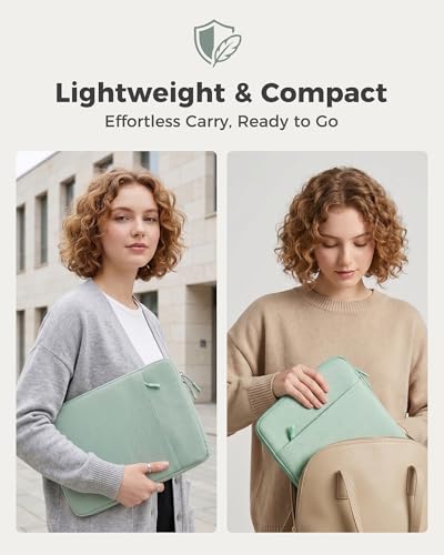 ProCase Laptop Sleeve 14" for MacBook Pro 14 Inch M5/M4/M3/M2/M1 2026-2021 | Slim Travel Sleeve with Soft Plush Lining & Large Front Pocket, Water-Resistant, Also Fit 14" HP Dell Lenovo ASUS Acer - color: Willow Green, size: 14-inch