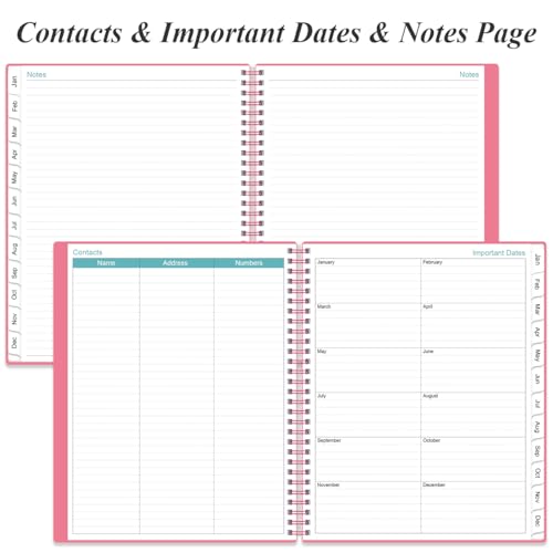 2026 Planner - Planner 2026 from January 2026 to December 2026 with 12 Monthly Tabs, Flexible Cover, Inner Pocket, 8.5" x 11", Pink - color: Pink, size: 8.5" x 11"