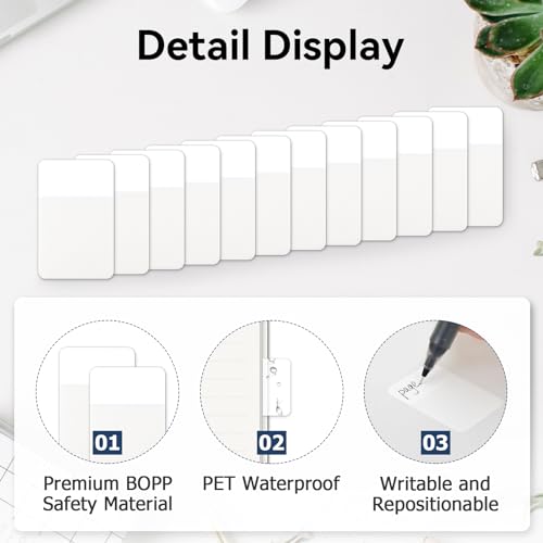 Sticky Index Tabs, Page Markers Writable File Tabs Flags for Notebooks, Binders, File Folders, Books 1.6 x 1 Inch, White (480 Pieces)