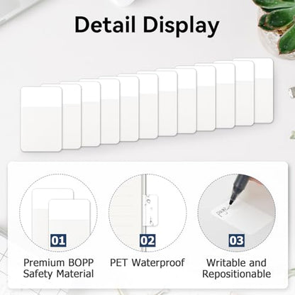 Sticky Index Tabs, Page Markers Writable File Tabs Flags for Notebooks, Binders, File Folders, Books 1.6 x 1 Inch, White (480 Pieces)