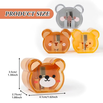 Smilo Cute Pencil Sharpener Manual, Animal Design, Single Hole, 8 Pack | Handheld Color Pencil Sharpeners, Easy Open Tray, Portable to Carry, Back to School, Classroom Rewards, Office Desks Supplies