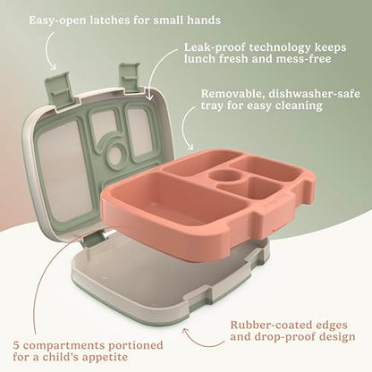Bentgo Kids 5-Compartment Leak-Proof Bento-Style Lunch Box (Whimsy & Wonder Collection) - Ideal for Ages 3-7, Drop-Proof & Durable, Dishwasher Safe, & PFAS & BPA-Free Materials (Geo Speckle) - color: Geo Speckle