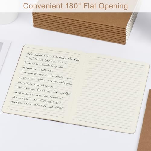 ZCZN 24 Pack A5 Kraft Notebooks Bulk, 8.15x5.5 Inches Lined Paper Journaling Notebooks, Notebooks for Work, Composition Notebooks for School, Journal Notebooks for Office, 60 Pages