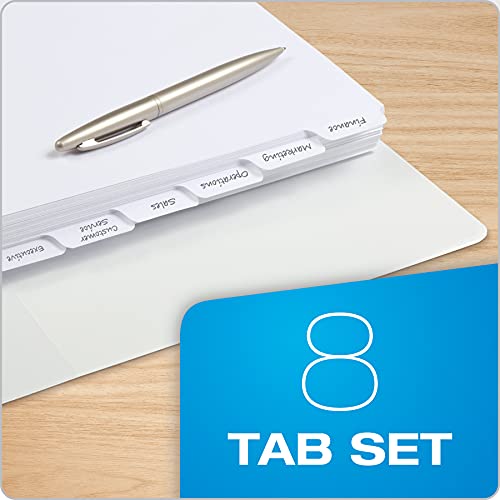 Oxford Binder Dividers for 3 Ring Binders, 10 Pack, 8-Tab Dividers, Write On Tabs, White Paper, 80 Total - size: 8-Tab, 10 Sets