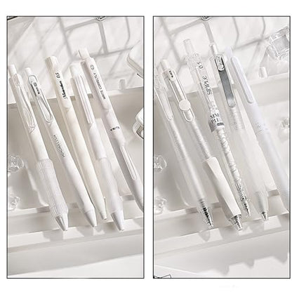 5Pcs Retractable Gel Pen Quick Drying Gel Pen for Kid Student Adult Writing Noting Journaling School Office Supply - color: Blue-solid color