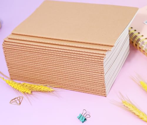 48 Pack A5 Lines Notebook Bulk Kraft Cover College Ruled, Lined Paper Travel Journals Composition Diary Subject Notebooks Planner, 60 Pages, 8.3”x 5.5” - style: 48pack Lined page