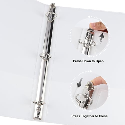 CIXILDTS 1-inch Round Ring Binder, Standard 3 Ring Binder Fit Letter Size Paper, Presentation View Binders, White,12-Pack - color: White, size: 1", style: 12-Pack