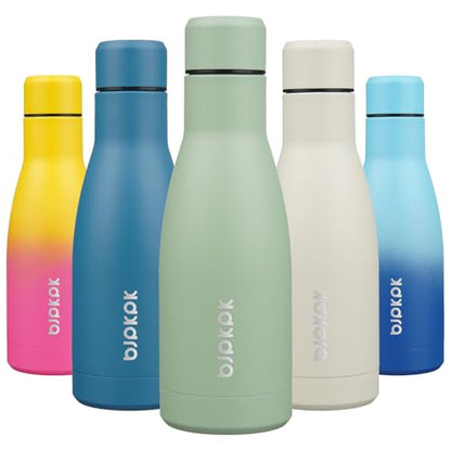 BJPKPK 12oz Water Bottles Stainless Steel Double Wall Vacuum Insulated Small Water Bottles for Travel,Macaron Green - color: Macaron Green, size: 12 Ounces