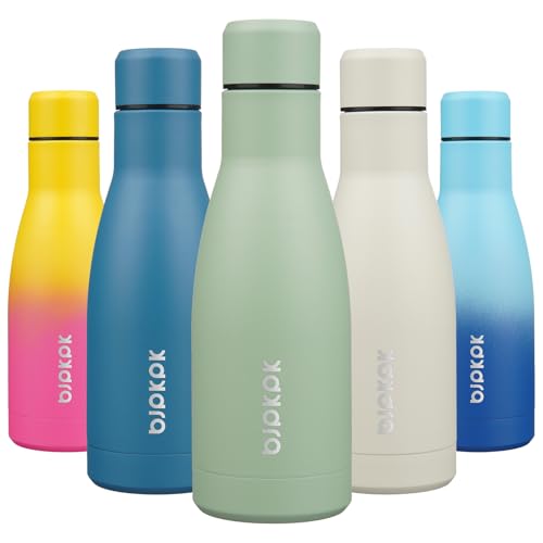 BJPKPK 12oz Water Bottles Stainless Steel Double Wall Vacuum Insulated Small Water Bottles for Travel,Macaron Green - color: Macaron Green, size: 12 Ounces