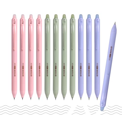 12 Pack Erasable Gel Pens, Black Ink - 0.5 mm Fine Point, Smooth Writing, Quick-Dry & Smudge-Proof - Perfect for Office, Note Taking, School & Gifts - style: black ink