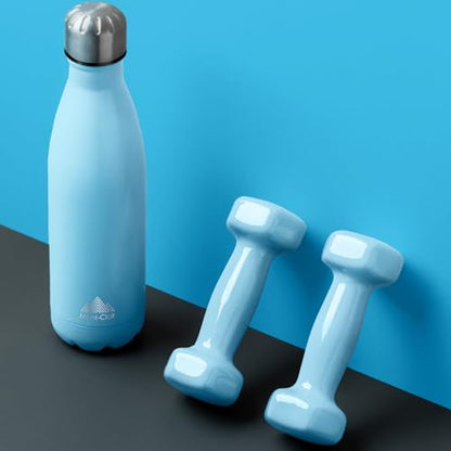 Mont-Clair Stainless Steel Water Bottle, Vacuum insulated - BPA Free, 12h Hot & 24h Cold Drinks, Metal Water Bottle 17 oz Leakproof, Ideal for Adult, Kids, Running - Pastel Blue - color: Pastel Blue, style: 17 Ounces