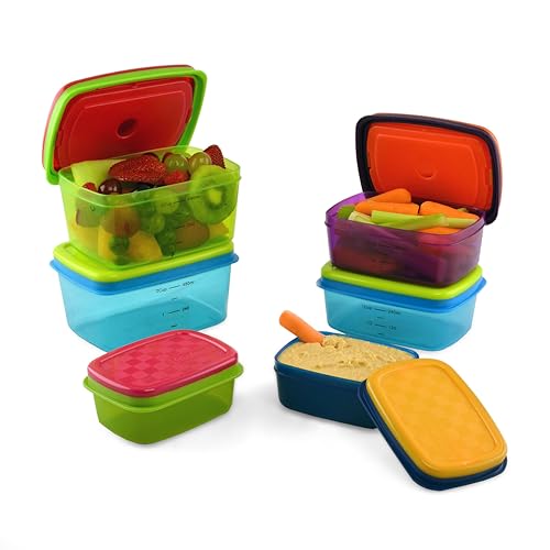Fit & Fresh Kids' Healthy Lunch Set, 14-Piece Value Reusable Container Set with Removable Ice Packs, Leak-Proof, BPA-Free, Portion Control, Multicolor - style: Kids Healthy Lunch Set - 14 Piece