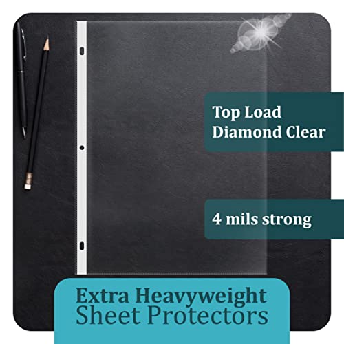 GOLD SEAL Page Protectors, 100 Pack Diamond Clear 4 Mil Heavyweight Page Protectors for 3 Ring Binder, 8.5 x 11 Top Load Clear Binder Sleeves, Durable Sheet Protectors
