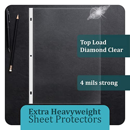 GOLD SEAL Page Protectors, 100 Pack Diamond Clear 4 Mil Heavyweight Page Protectors for 3 Ring Binder, 8.5 x 11 Top Load Clear Binder Sleeves, Durable Sheet Protectors