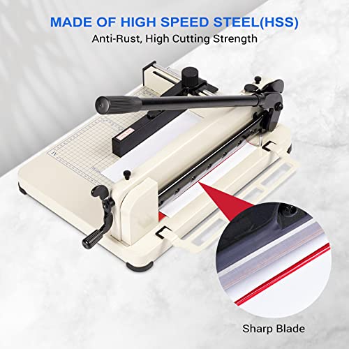 Heavy Duty Paper Cutter,12 inch Guillotine Paper Cutter,Guillotine Paper Cutters and Trimmers Cards Leather with Metal Base for Office Home School (White, a4) - color: White, size: a4