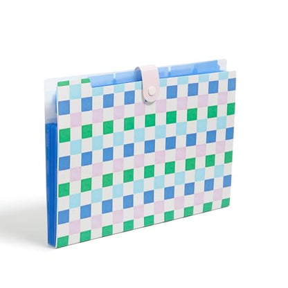 U Brands Poly 6 Pocket Expandable Folder with Tabs, Preppy Pastels, 1 Count, 1/5-cut tabs and 14 Blank Adhesive Labels - color: Pastel Multicolor