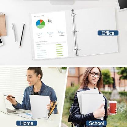 1-Inch 3-Ring-Binder with Pockets - Bundle 12 Packs, 1'' Round Binders Holds 200 Sheets US Letter Size 8.5'' x 11'' - White Binders for Home, Office, and Back to School (1'' - 12 Packs) - size: 1'' - 12 Packs