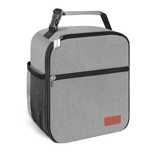 Lunch Box for Men & Women Durable Lunch Bag for Adults Reusable Small Lunchbox Grey - color: Gray
