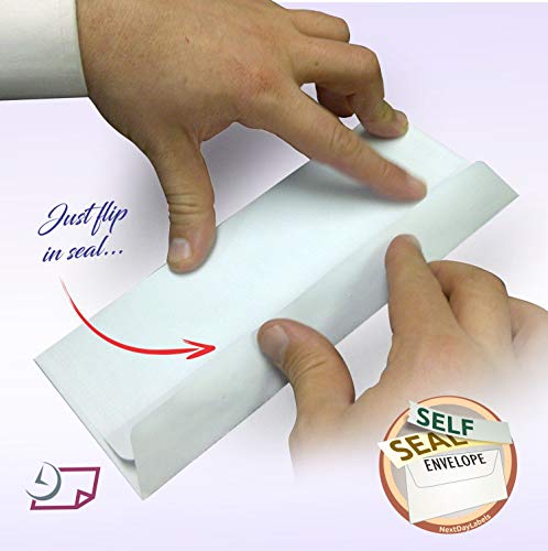 NextDayLabels #8 Double Window Check Envelopes - 100 Pack Ready-Seal Business Envelopes with Security Tint - Self-Sealing Envelopes with Window for Laser Printed Checks - Made in USA - size: #8 Envelope-100 Pack