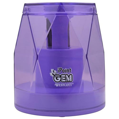 Westcott iPoint® GEM Battery Pencil Sharpener, Purple (00576) - color: Purple