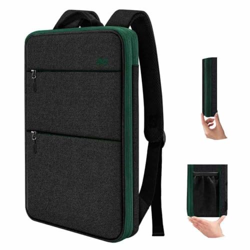 ZINZ Slim & Expandable Laptop Backpack Water Resistant Backpack Travel Backpack Compatible with MacBook Air/Pro/Neo 13-14 inch, XPS 13/14, Surface 13.5" and Most 13-14 Notebooks，BK01GR01 - color: Bk01gr01, size: 13"-14"
