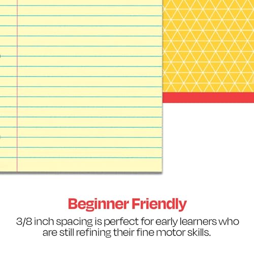 School Smart 3-Hole Punched Filler Paper, 8-1/2 x 11 Inches, Yellow, 100 Sheets