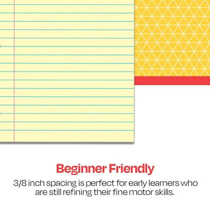 School Smart 3-Hole Punched Filler Paper, 8-1/2 x 11 Inches, Yellow, 100 Sheets