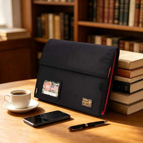 Rough Enough Accordion Expanding File Folder Important Document Organizer Storage with 7 Pockets for Home Office Travel Black Cordura