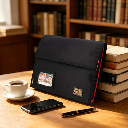 Rough Enough Accordion Expanding File Folder Important Document Organizer Storage with 7 Pockets for Home Office Travel Black Cordura