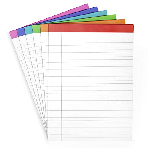 PAPERAGE Lined Legal Pads, (Rainbow), 6 Pack, 50 Sheets Each, Wide/Legal Ruled, Note Pads, Paper, 8.5 inches x 11 inches - color: Rainbow, size: Large (6 Pack)