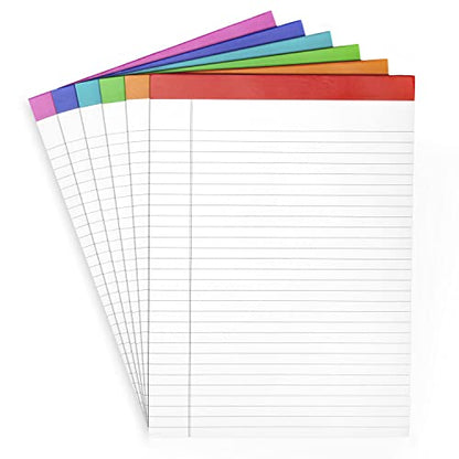 PAPERAGE Lined Legal Pads, (Rainbow), 6 Pack, 50 Sheets Each, Wide/Legal Ruled, Note Pads, Paper, 8.5 inches x 11 inches - color: Rainbow, size: Large (6 Pack)