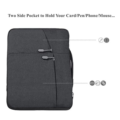 Megoo 15inch Laptop Sleeve Case with Handle Carrying Travel Case(Black) | Fit for Microsoft Surface Laptop 8/7/6/5/4 15.6", 15"-16" Samsung Galaxy/HP/Acer/Dell/Lenovo Notebook Chromebook Computers - color: Black, size: 15-15.6Inch