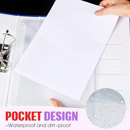 Chuangdi 20 Sets Binder Dividers with Tabs Pockets 6 Tab Plastic Dividers for 3 Ring Binder for School Office Document Organizers Protection (Clear) - color: Clear