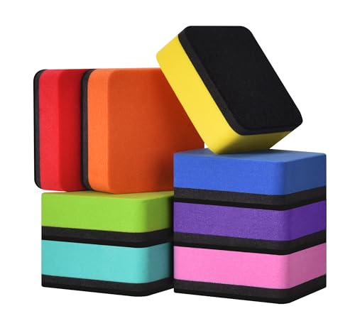 Mini Dry Erase Eraser, Magnetic Whiteboard Erasers, Dry Erasers, 8 Pack, 2 x 2 Inch
