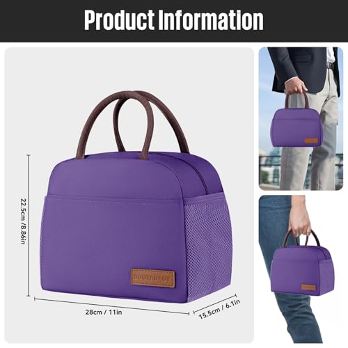 douyadady Lunch Bag Women/Men Lunch Box Women/Men (Dark purple) | Spacious Lightweight Waterproof Sturdy Durable Great Value For Office Work School Picnic Travel - color: Dark Purple