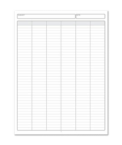 BookFactory 6 Column Book, Hardbound Columnar Notebook, 100 Pages - size: 6 Column, style: Laminate Hardbound
