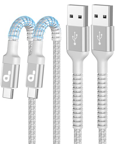 USB C Cable [2 Pack, 10FT], Long USB A to USB C Charger Cable, Type C Cable 3A Fast Charging Upgraded Extra Durable Braided USBC Cord for iPhone 17/16 15 Pro Max/Samsung Galaxy S26 S23 and More-Silver - color: Silver, size: 10FT, style: USB A to USB C