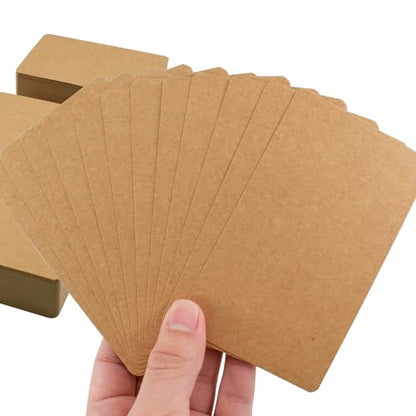 VANRA 300PCS Blank Index Cards 3x5 inches Note Cards Thick 110lb Cardstock Flash Cards, Unruled Study Cards for School Learning, Office (Kraft Brown, 300/Pack)